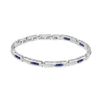 Fred Bennett Stainless Steel and Blue Ceramic Link Bracelet