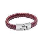 Fred Bennett Burgundy Leather Bracelet with Statement Clasp