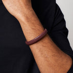 Fred Bennett Burgundy Leather Bracelet with Statement Clasp