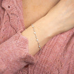 Laura Ashley Silver Hartley Check Mabe Pearl Tennis Bracelet