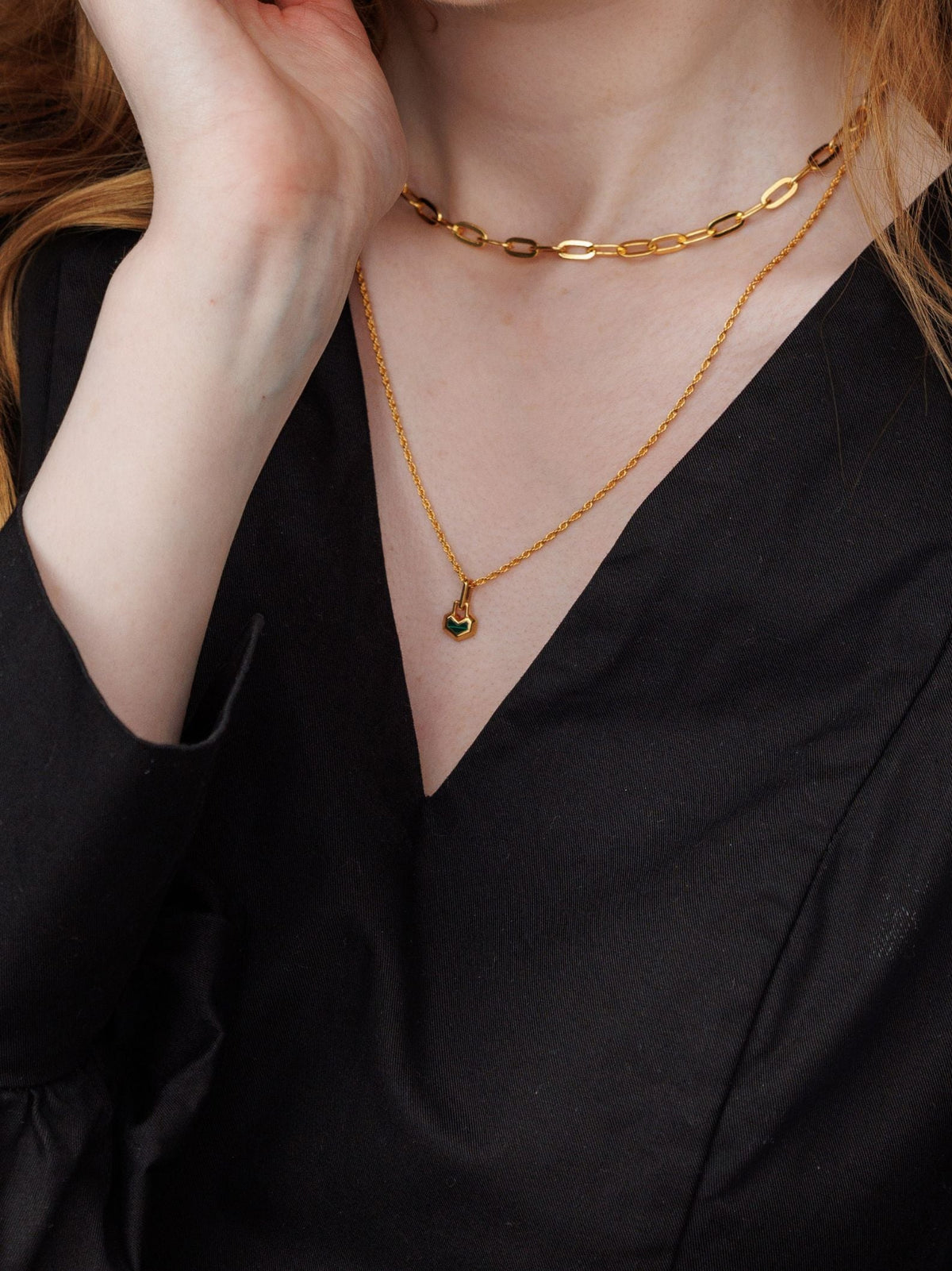 Gold Plated Tiger eye mini necklace 22