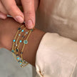 Hydra Multi-Strand Gold Chain and Gemstone Bracelet  Moonstone, Rose Quartz, Pink Jade & Pink Tourmaline