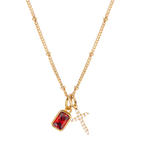 Cross Birthstone Necklace