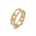 Solid Gold Ring – Beaded Edge Classic Timeless Elegance Refined Design | Gold | Majestic Jewellery