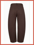 Binx Barrel Leg Trousers - Chocolate