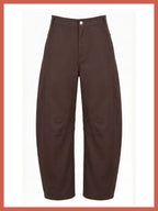Binx Barrel Leg Trousers - Chocolate