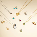 Beginnings Milgrain Semi-Precious Cabochon Birthstone Necklace