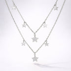 Blake Double Row Star Necklace | 925 Sterling Silver