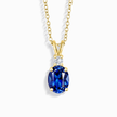 Blue Sapphire Pendant Necklace in 18k Gold Vermeil