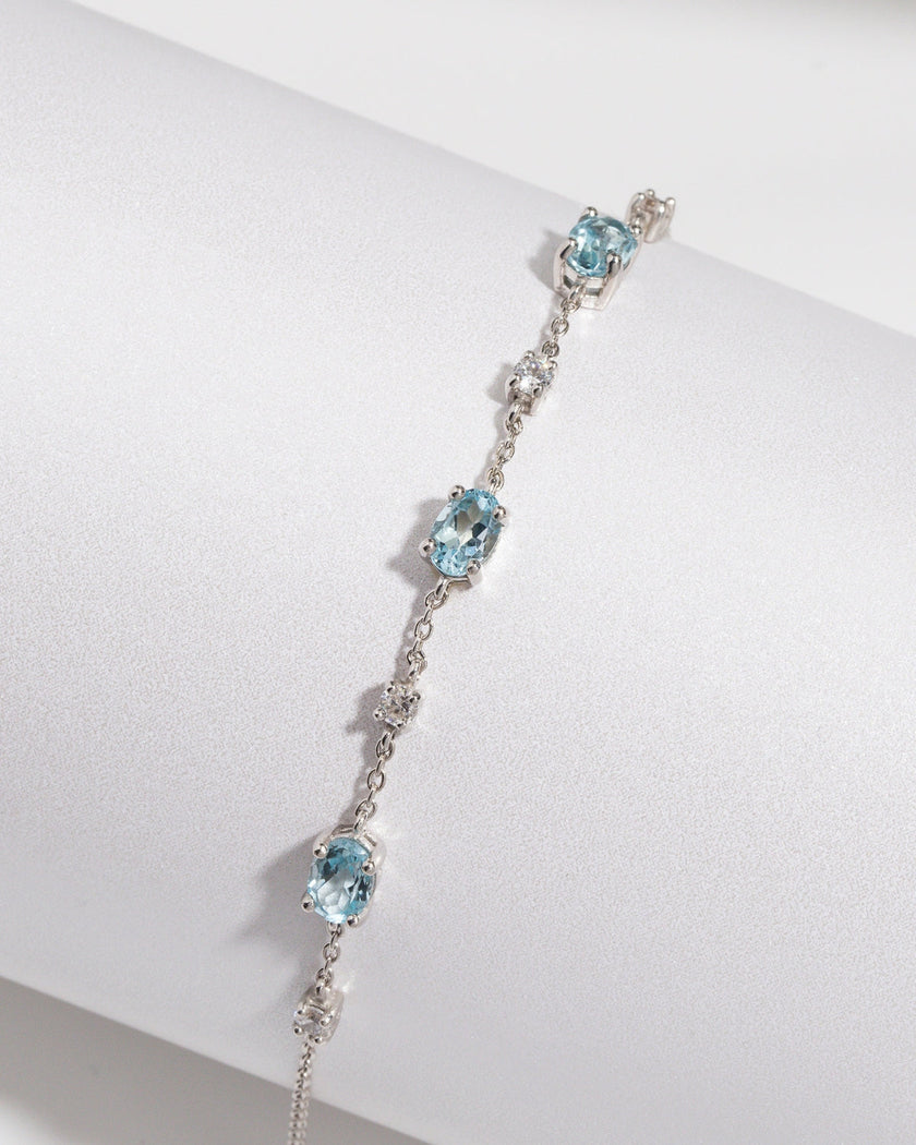 Complete Set - Blue Topaz Jewellery Set in Sterling Silver