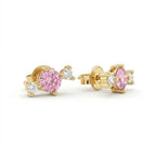Solid Gold Earrings – Blush Radiance Trio : Elegant Modern Jewelry | Gold | Majestic Jewellery