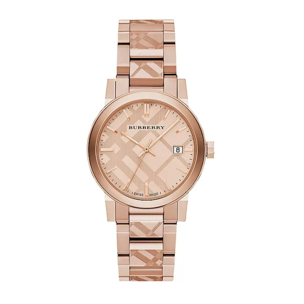 Burberry Unisex Watch The City 38mm Engraved Check Watch BU9039