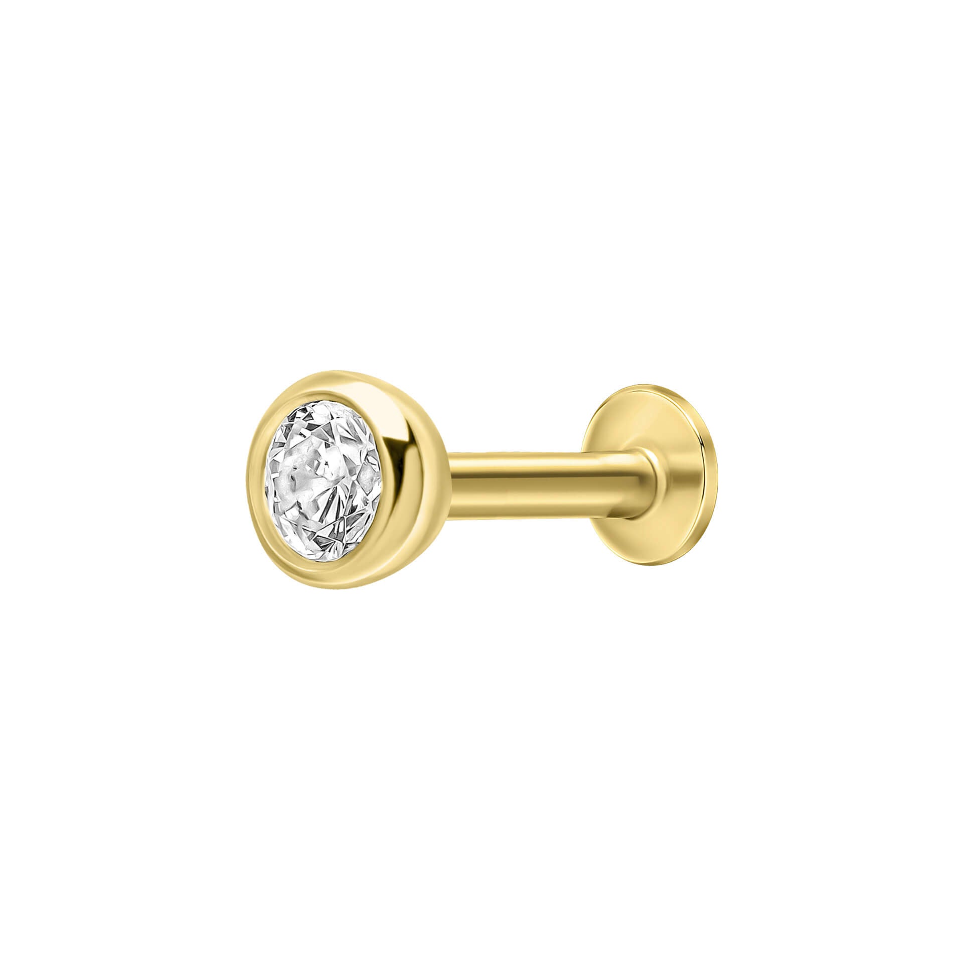 Beginnings Cubic Zirconia Bezel Labret Stud Earring