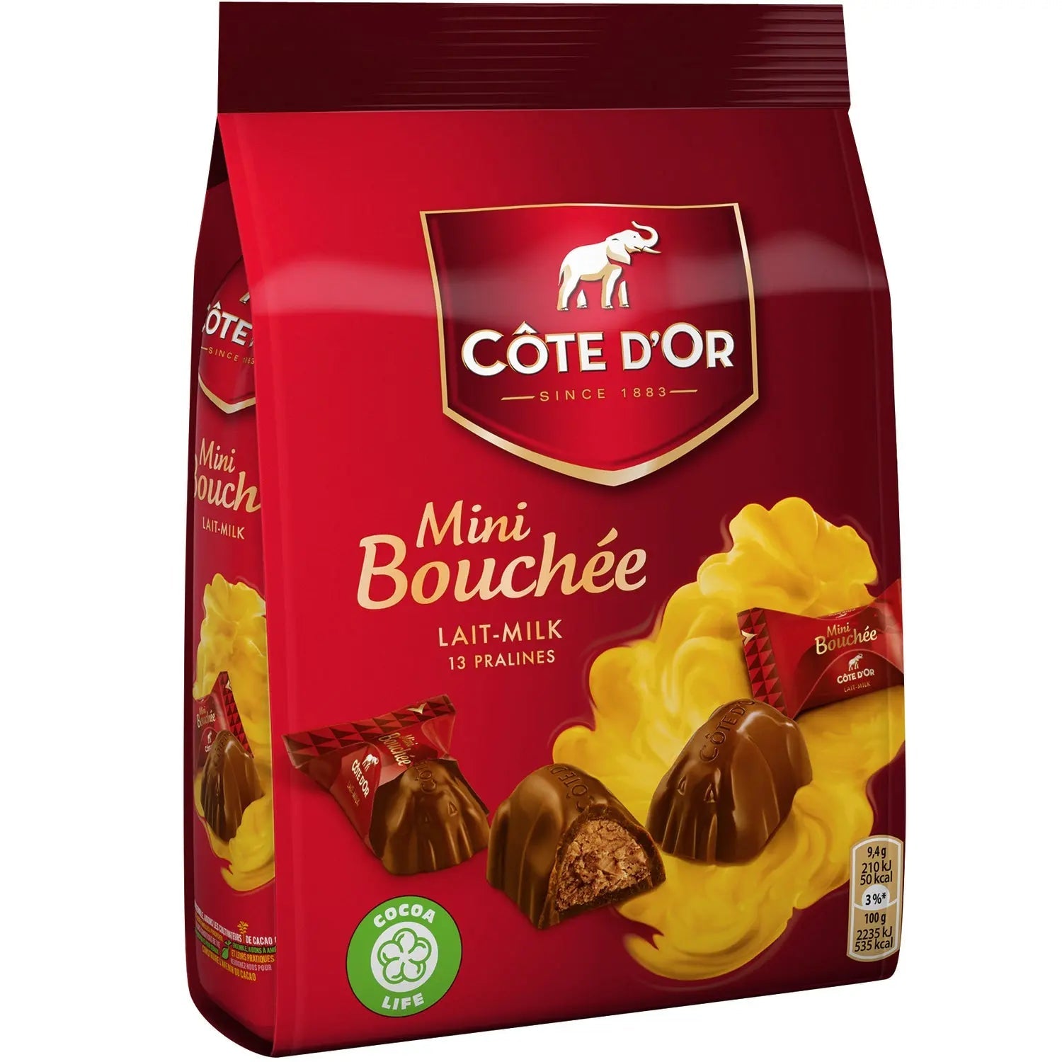 Cote d'Or milk chocolate mini bouchees in pouch