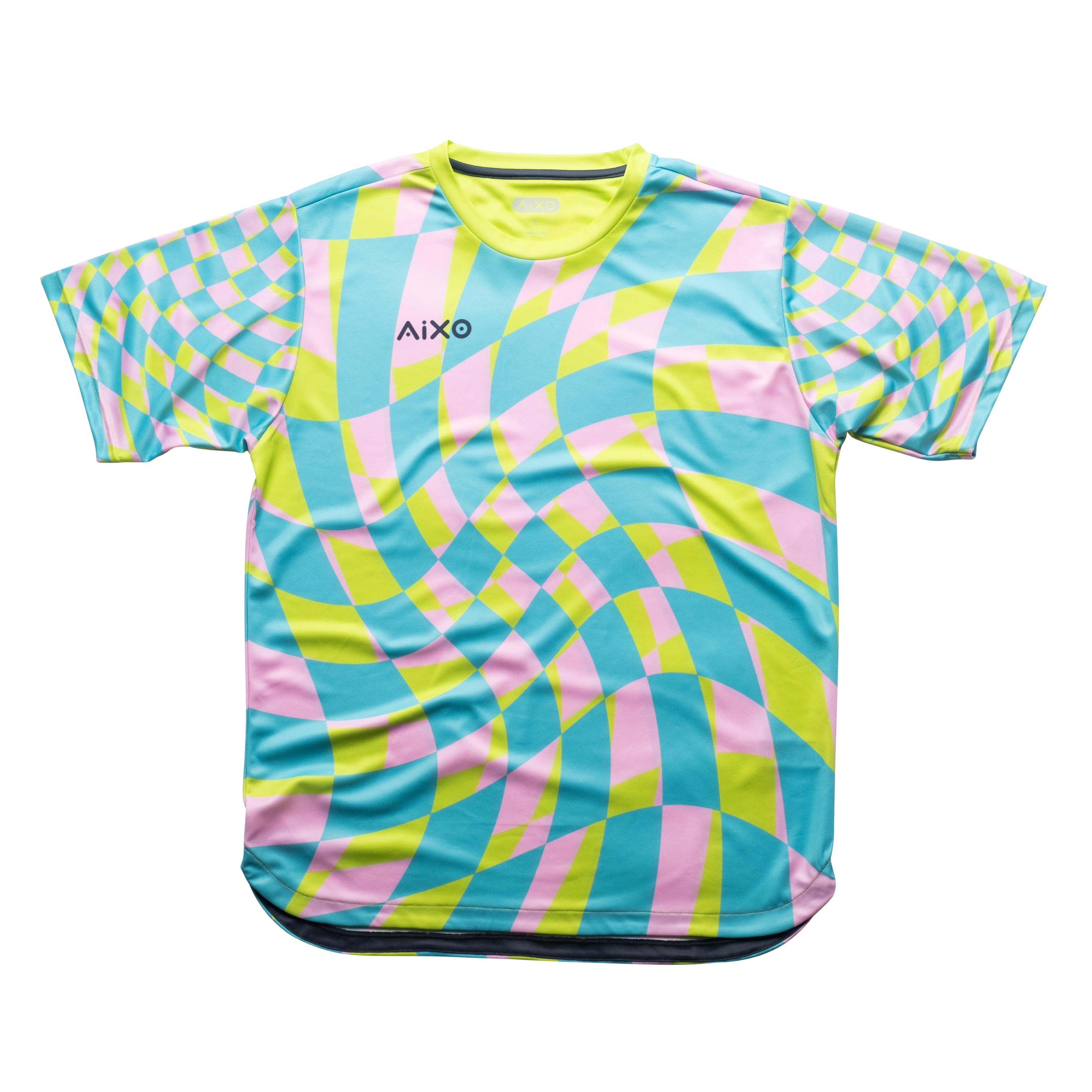 Aixo Checker Mens Top Lime