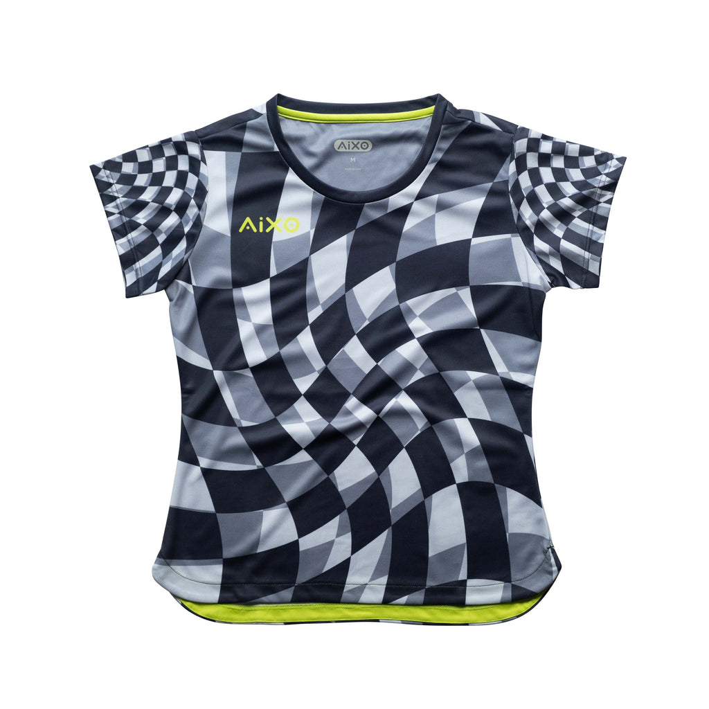 Aixo Checker Womens Top Grey