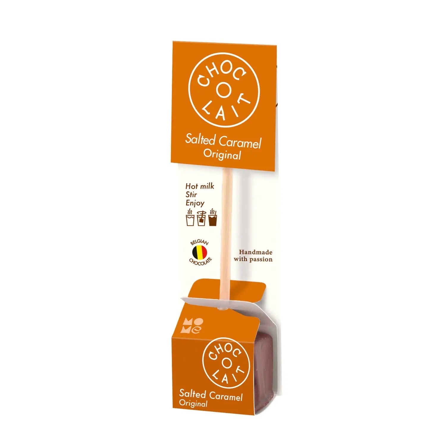 Choc-o-Lait salted caramel flavoured Belgian drinking chocolate sticks - VAT FREE