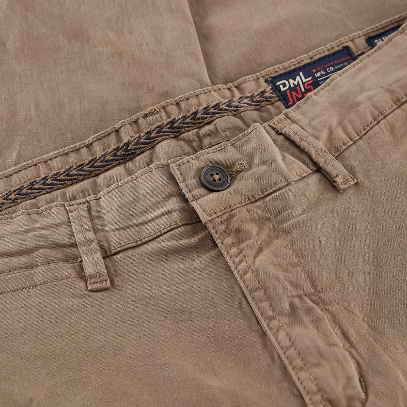 Cleveland slim fit mens chino in Mushroom