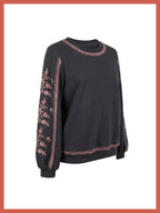 Catalina Embroidered Sweater In Washed Blue