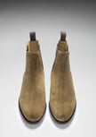 Tobacco Suede Chelsea Boots, Welted Leather Sole