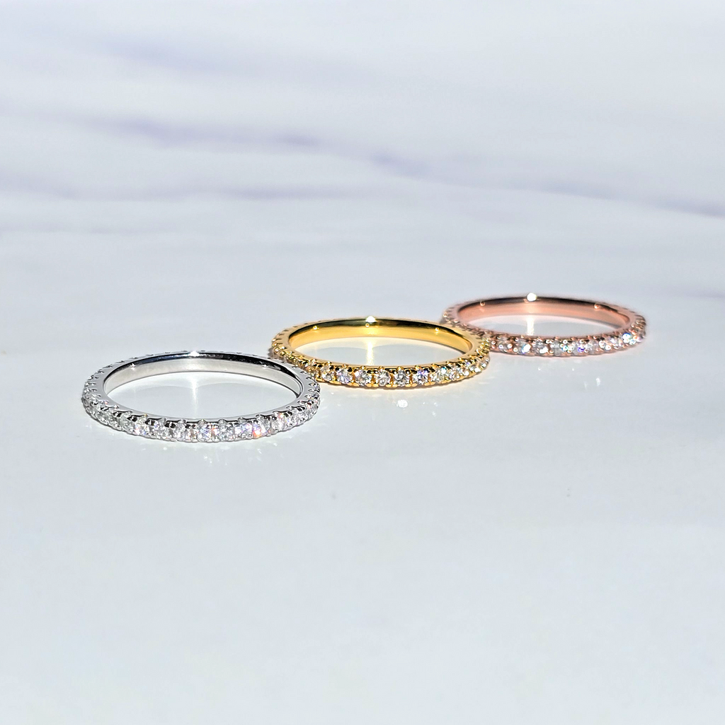 Alliance éternité classique (1,8 mm) en vermeil or rose 18 carats