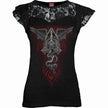 THE DEAD - Lace Layered Cap Sleeve Top Black