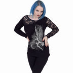 LUCID DREAMS - Haut asymétrique en dentelle noir