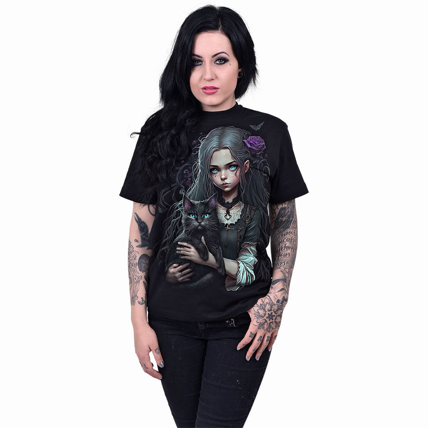 GOTH FAMILIAR - Front Print T-Shirt Black