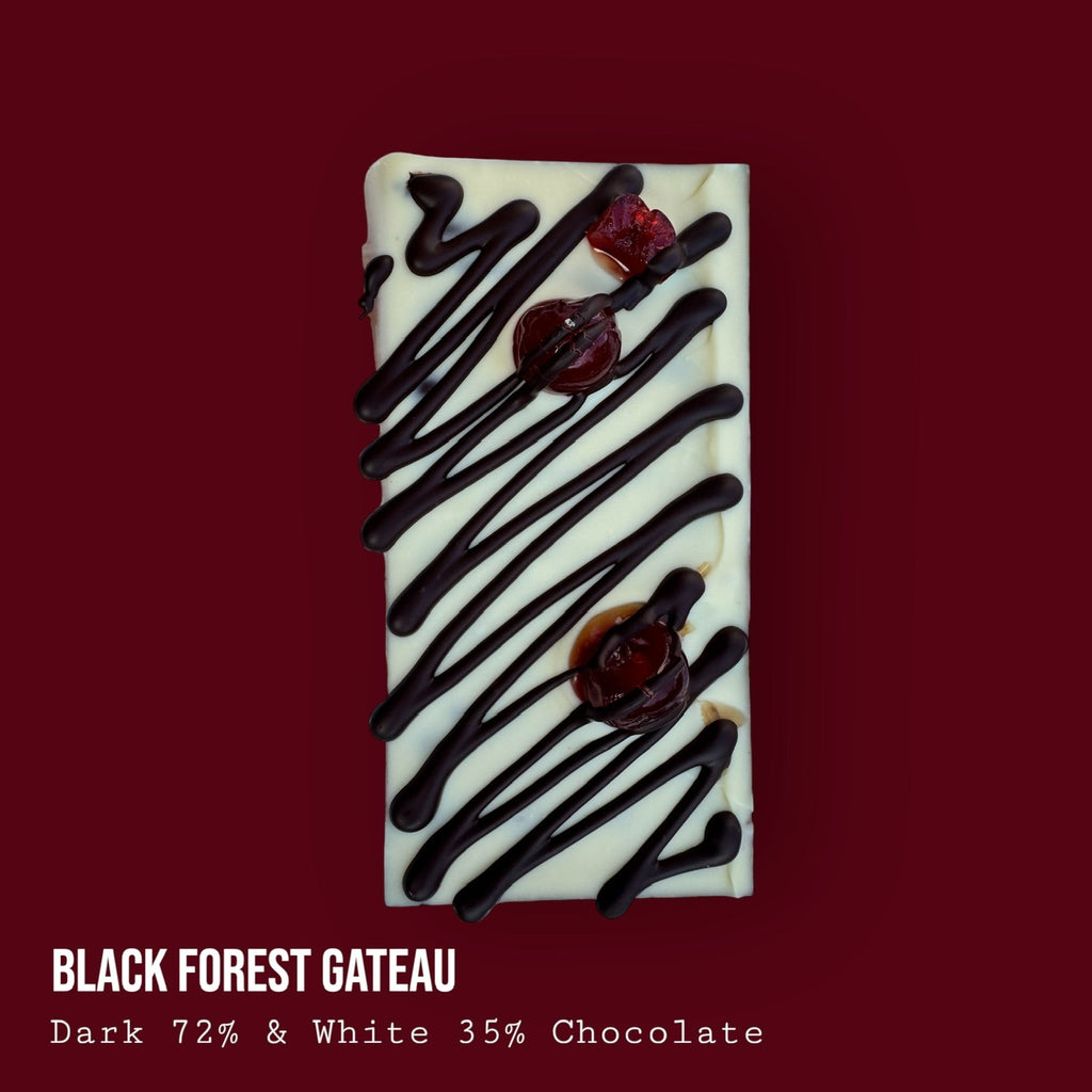 Black Forest Gateau Inspired Dark & White Chocolate Dessert Bar 250g