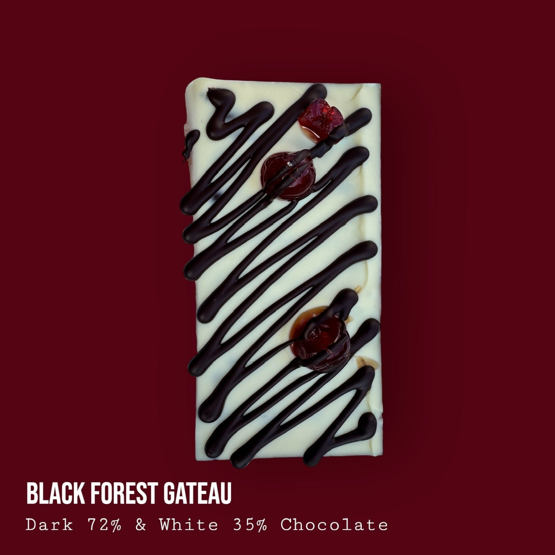 Black Forest Gateau Inspired Dark & White Chocolate Dessert Bar 250g