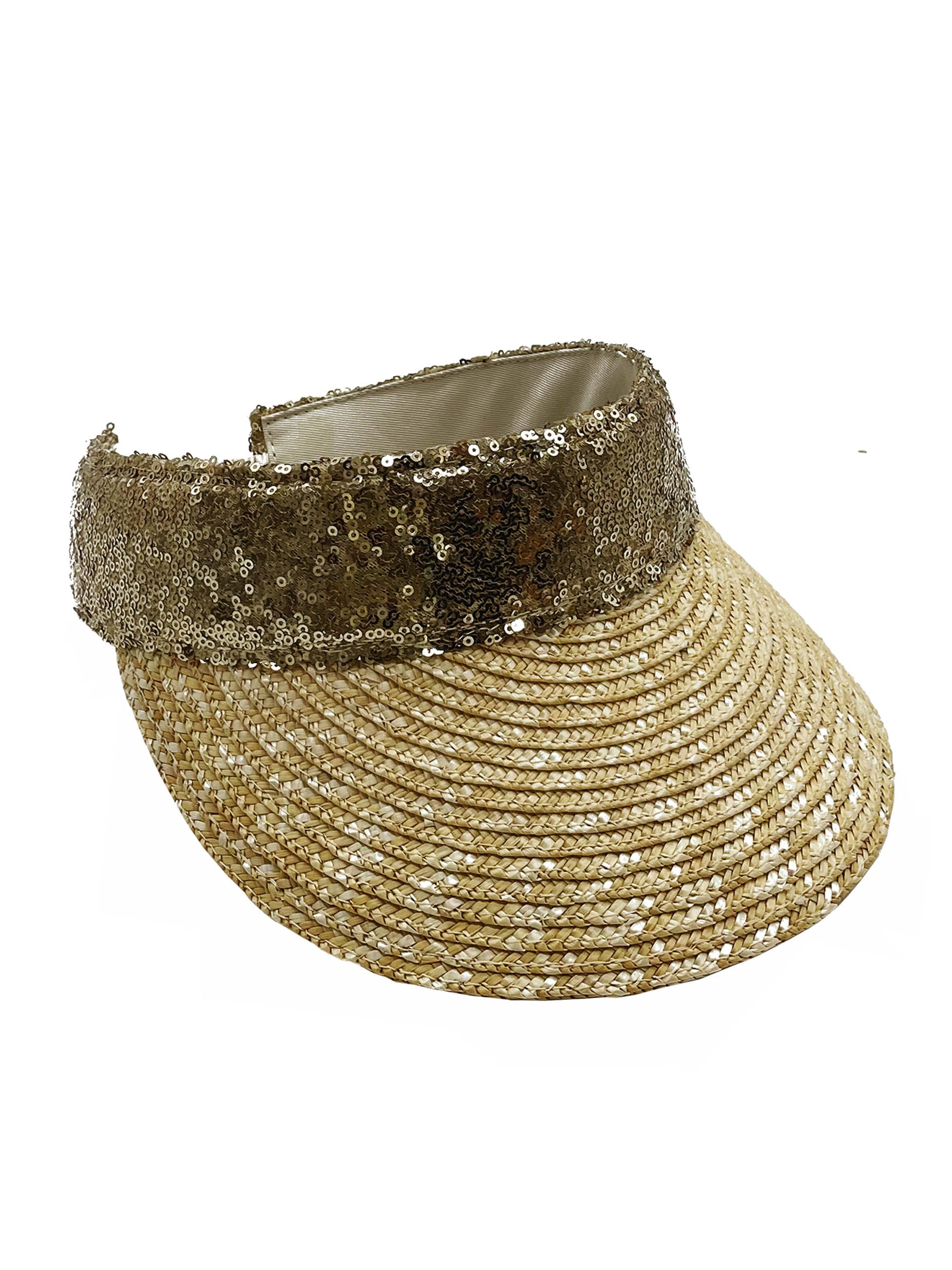 Della Visor with gold sequins