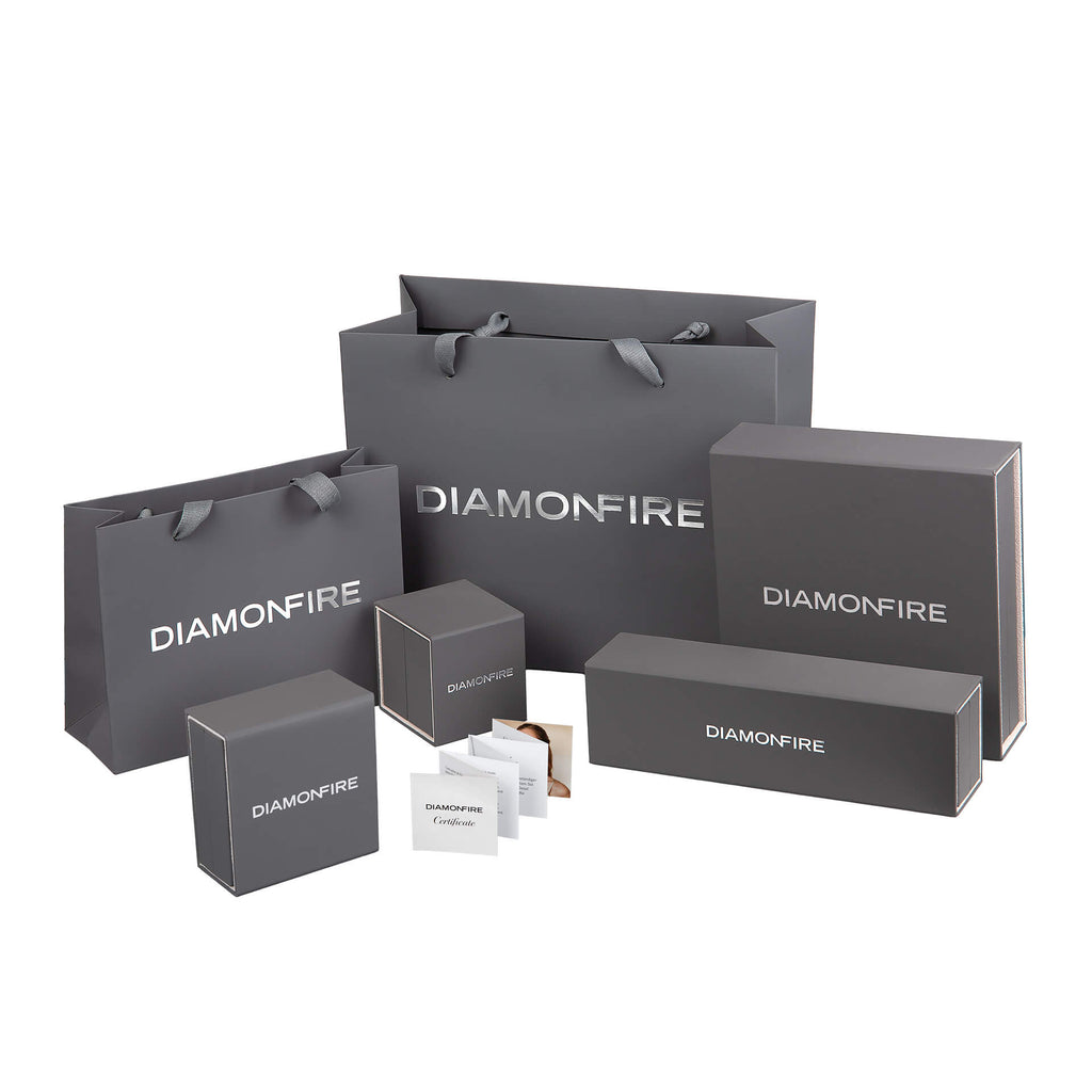 Diamonfire Shell Pearl Drop Earrings with Zirconia Cluster