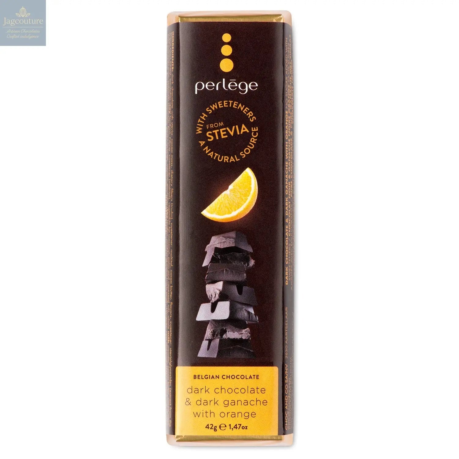 Dark chocolate bar with orange ganache