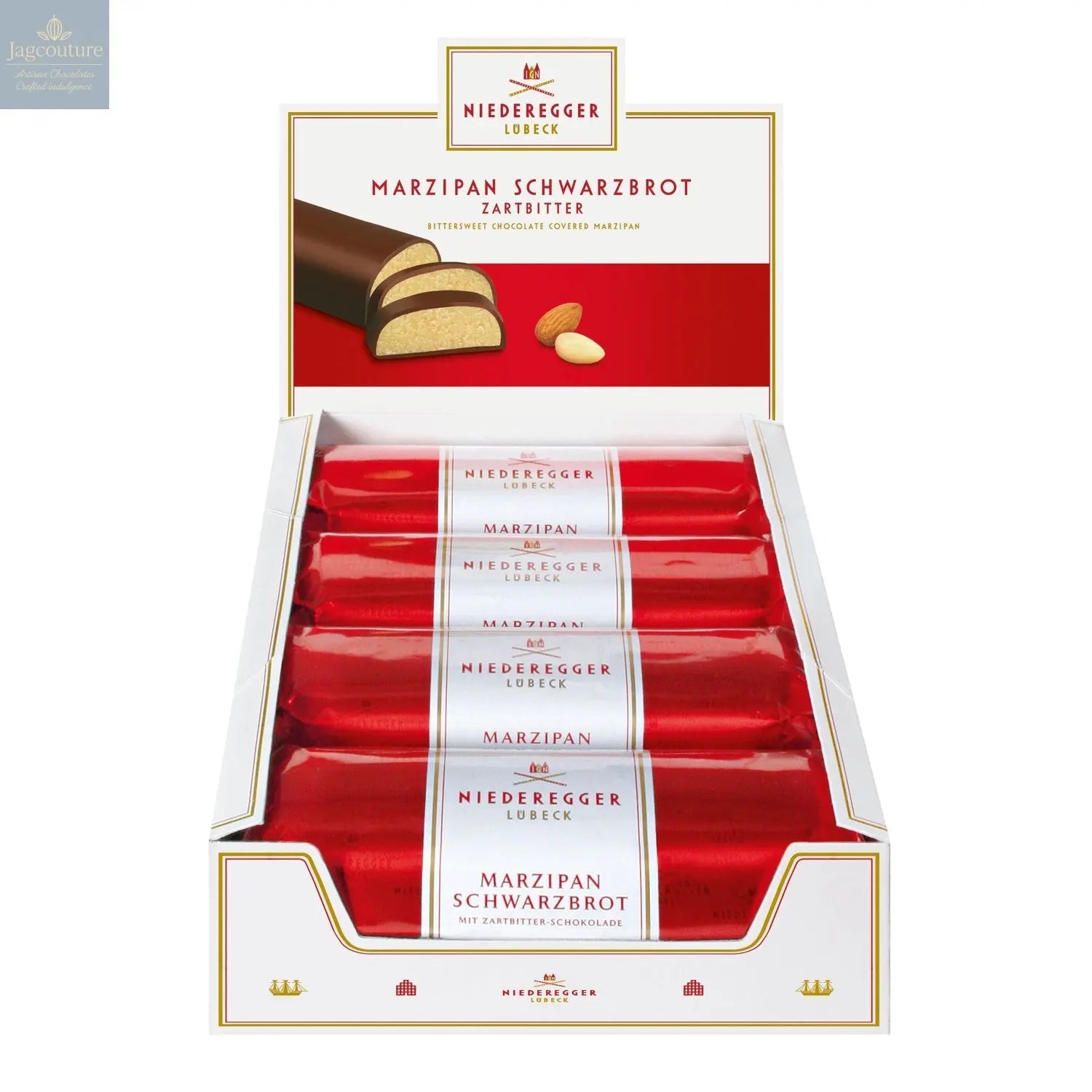 Dark chocolate covered marzipan loaf