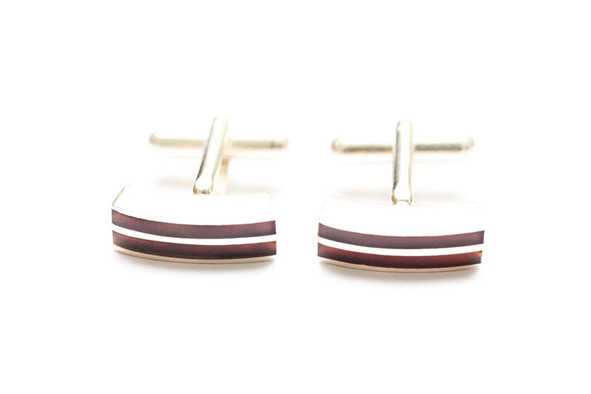 Double Stripe Amber Cufflinks