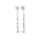 Diamonfire Teardrop Front Stud and Back Drop Earrings