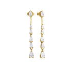 Diamonfire Teardrop Front Stud and Back Drop Earrings