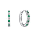 Diamonfire Two Tone Zirconia Hoop Earrings
