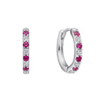 Diamonfire Two Tone Zirconia Hoop Earrings