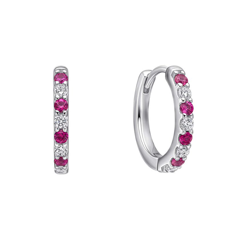 Diamonfire Two Tone Zirconia Hoop Earrings