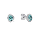 Diamonfire Oval Zirconia Pave Stud Earrings