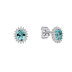 Diamonfire Oval Zirconia Pave Stud Earrings