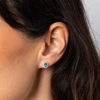 Diamonfire Oval Zirconia Pave Stud Earrings
