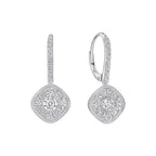 Diamonfire Pave Stippled French Hook Earrings