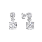 Diamonfire Radiant & Oval Cut Drop Earrings