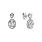 Diamonfire Halo Double Drop Stud Earrings