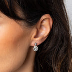 Diamonfire Halo Double Drop Stud Earrings