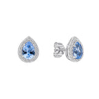 Diamonfire Zirconia Halo Teardrop Stud Earrings