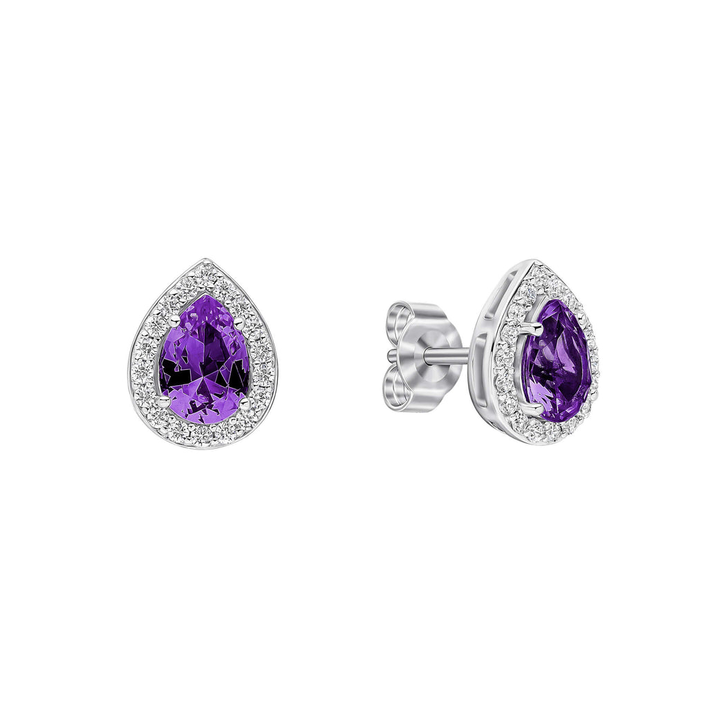 Diamonfire Zirconia Halo Teardrop Stud Earrings
