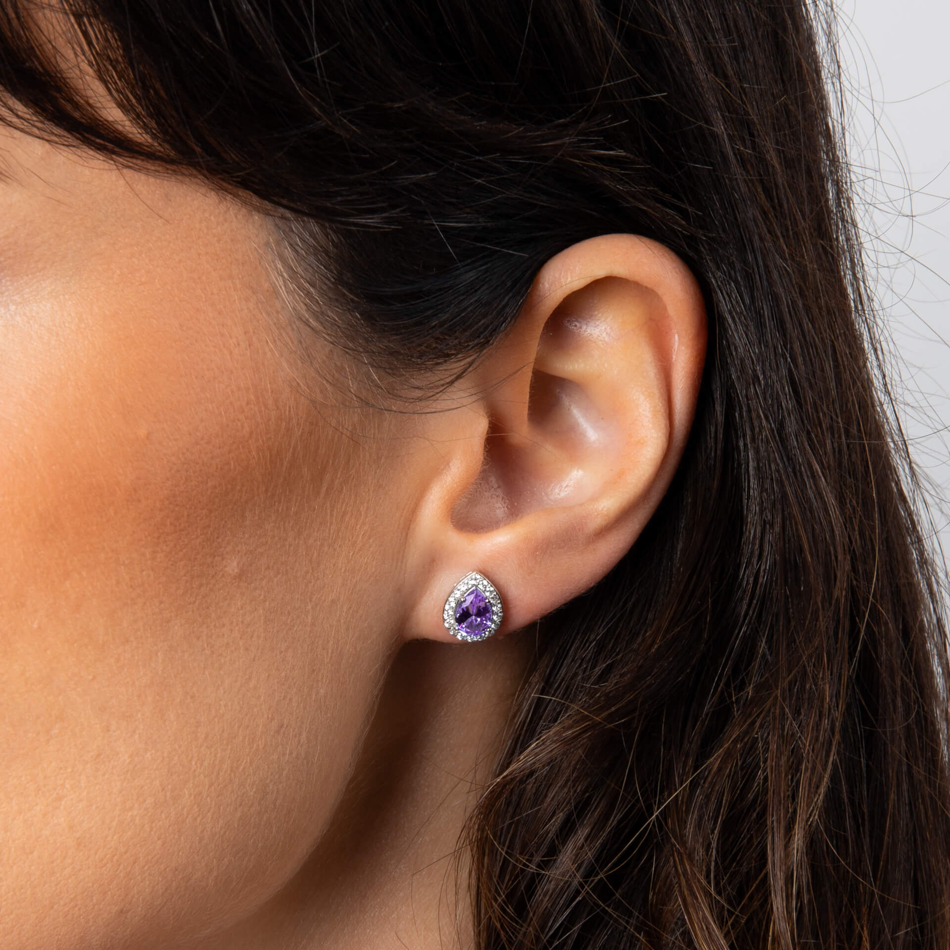 Diamonfire Zirconia Halo Teardrop Stud Earrings